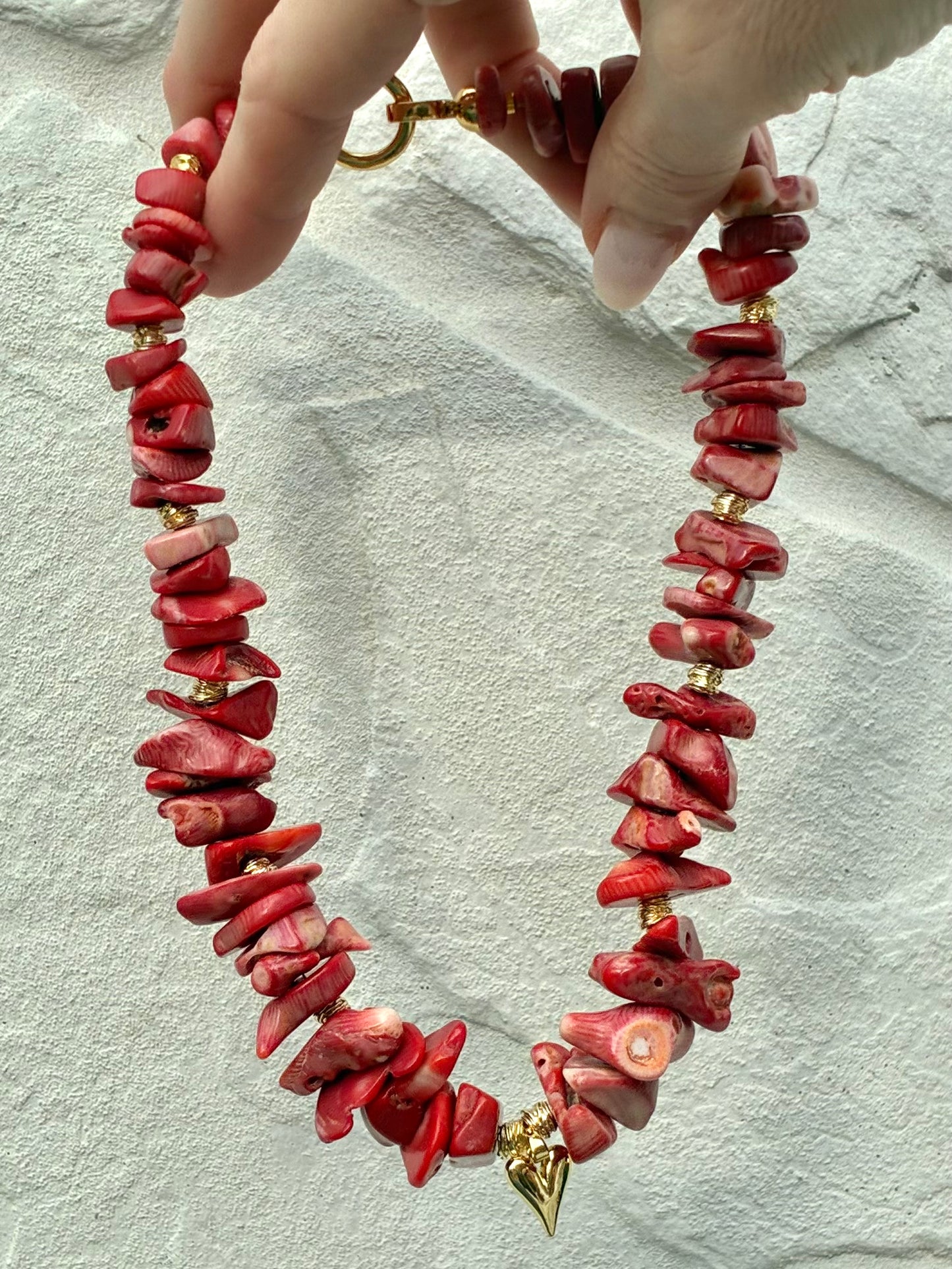 Red Coral | Heart Charm