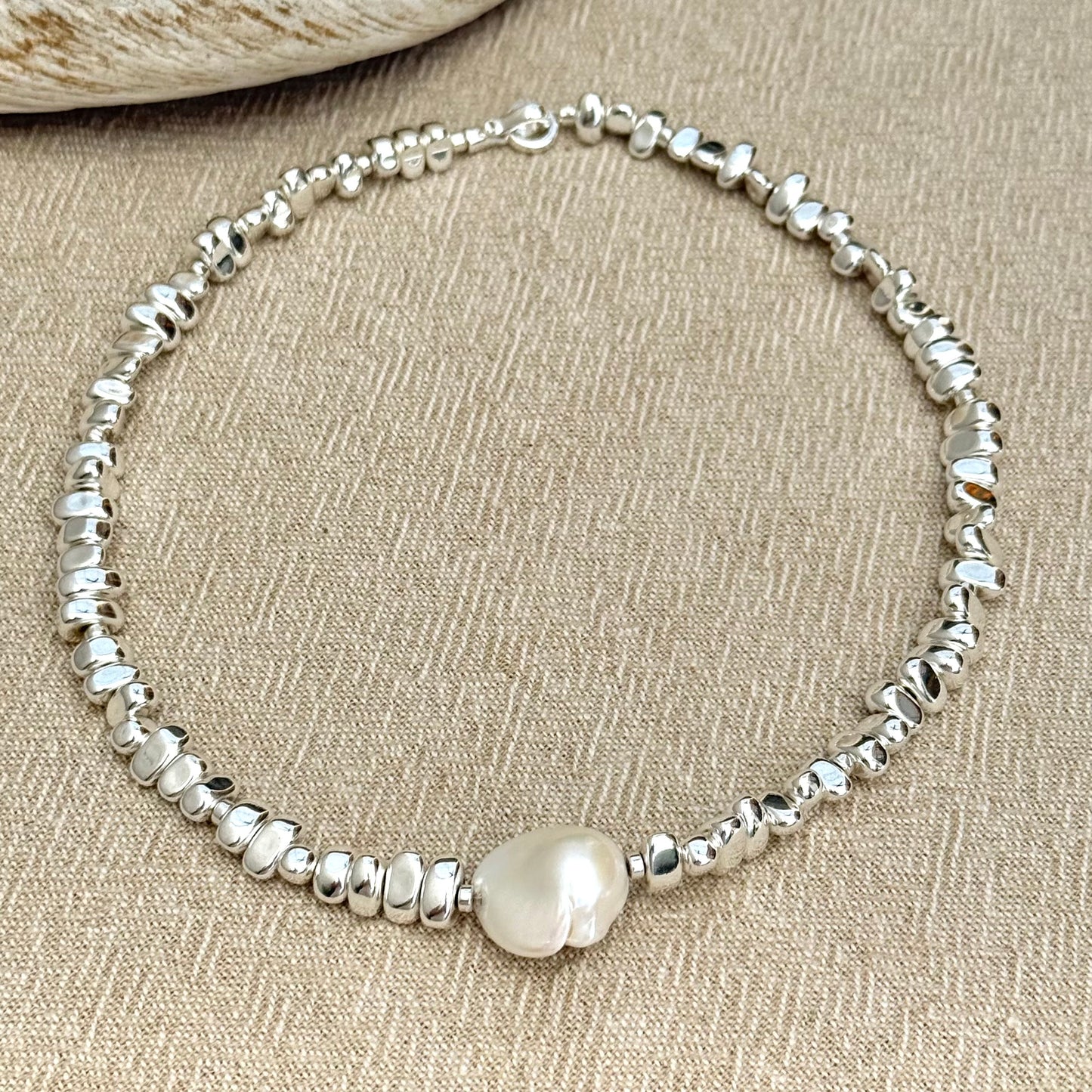 Silver Hematite | Baroque Pearl