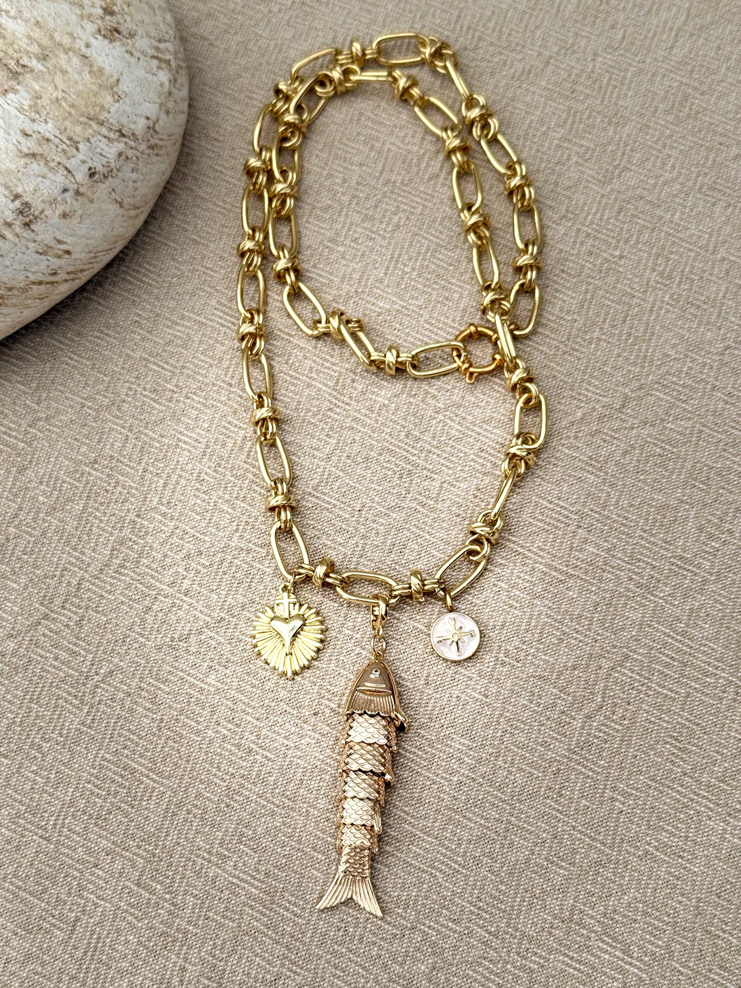 Gold Fish | Heart Charms