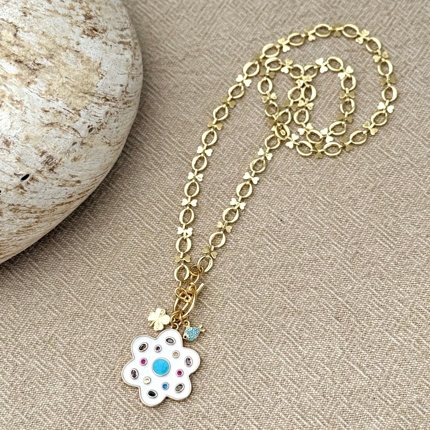 White Flower Pendant | Charms
