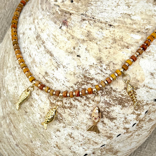 Yellow Jasper | Fish Charms