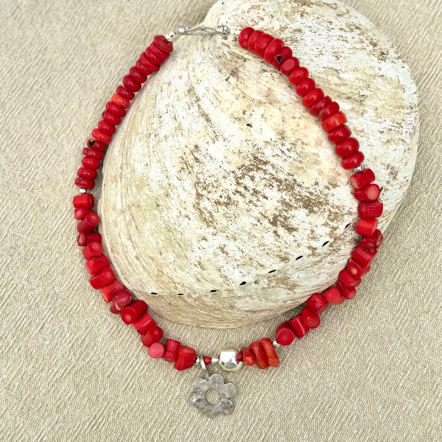 Coral | Flower Pendant