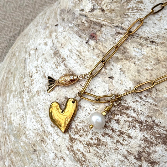 Freshwater Pearl | Heart | Fish Charms