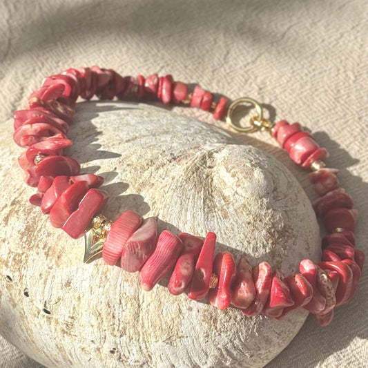 Red Coral | Heart Charm