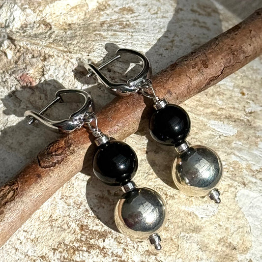Black Onyx | Silver Hematite