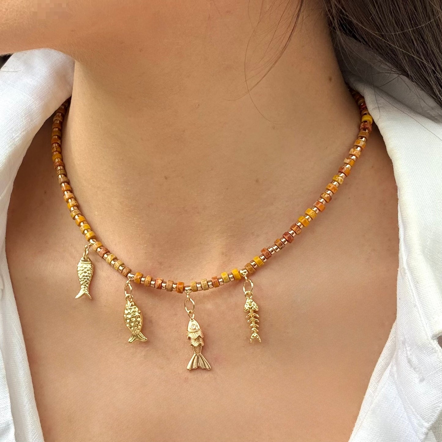 Yellow Jasper | Fish Charms