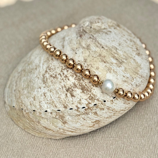 Gold Hematite | Freshwater Pearl