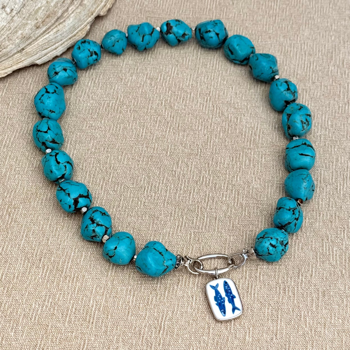 Turquoise | Fish Enamel Charm