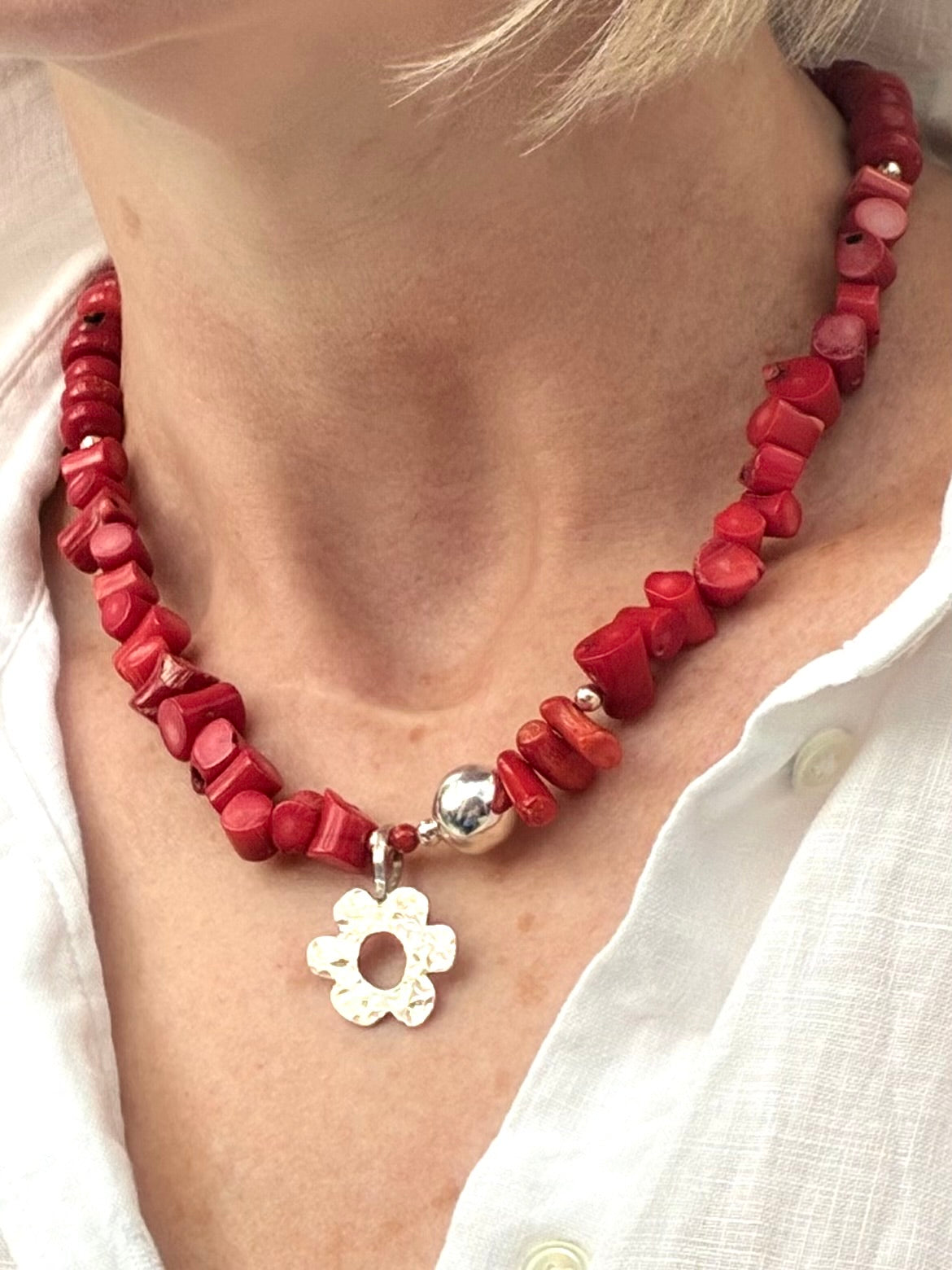 Coral | Flower Pendant
