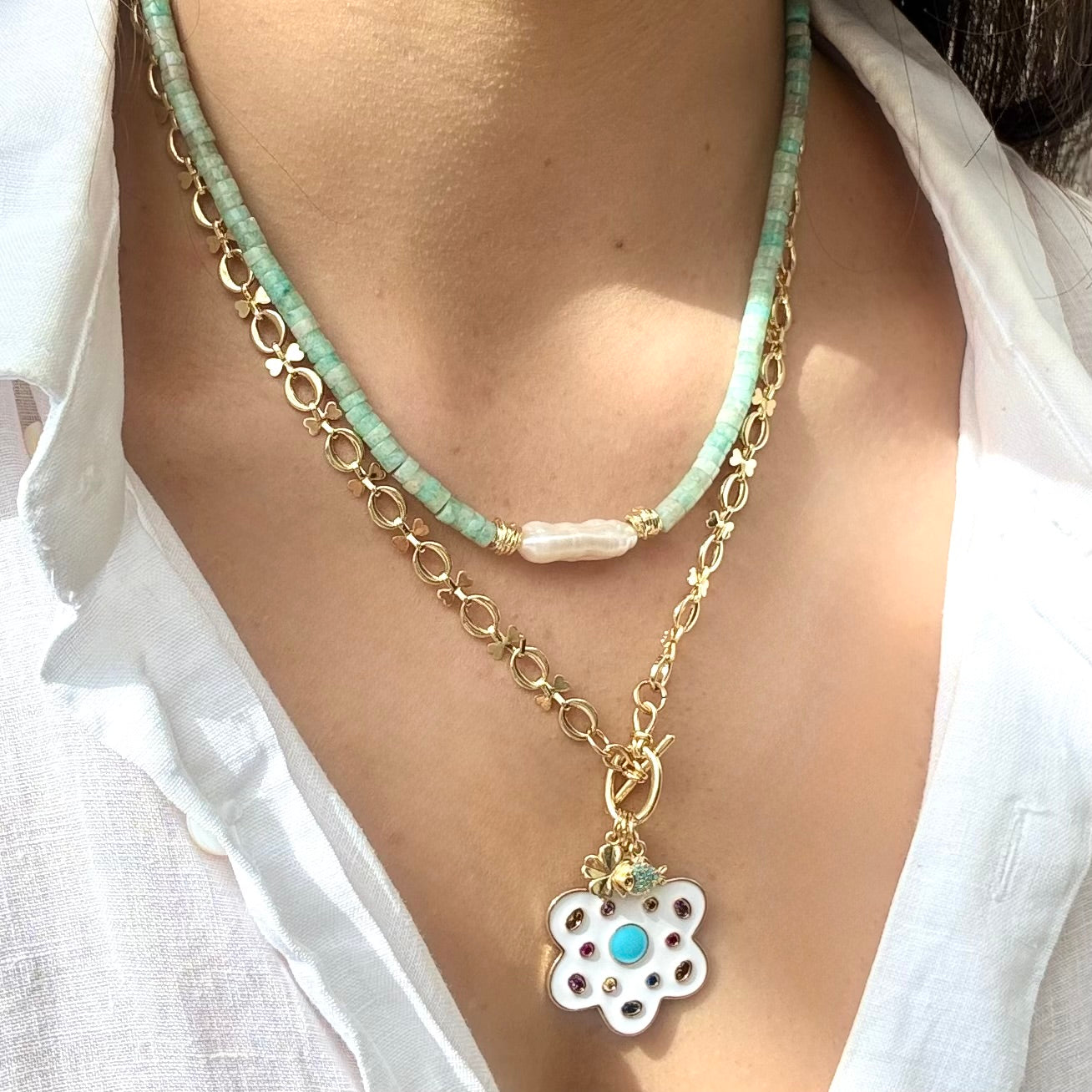 White Flower Pendant | Charms
