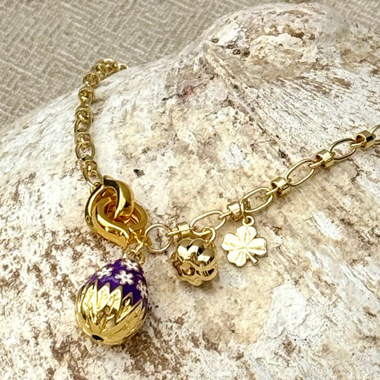 Purple Egg White Flowers | Charms