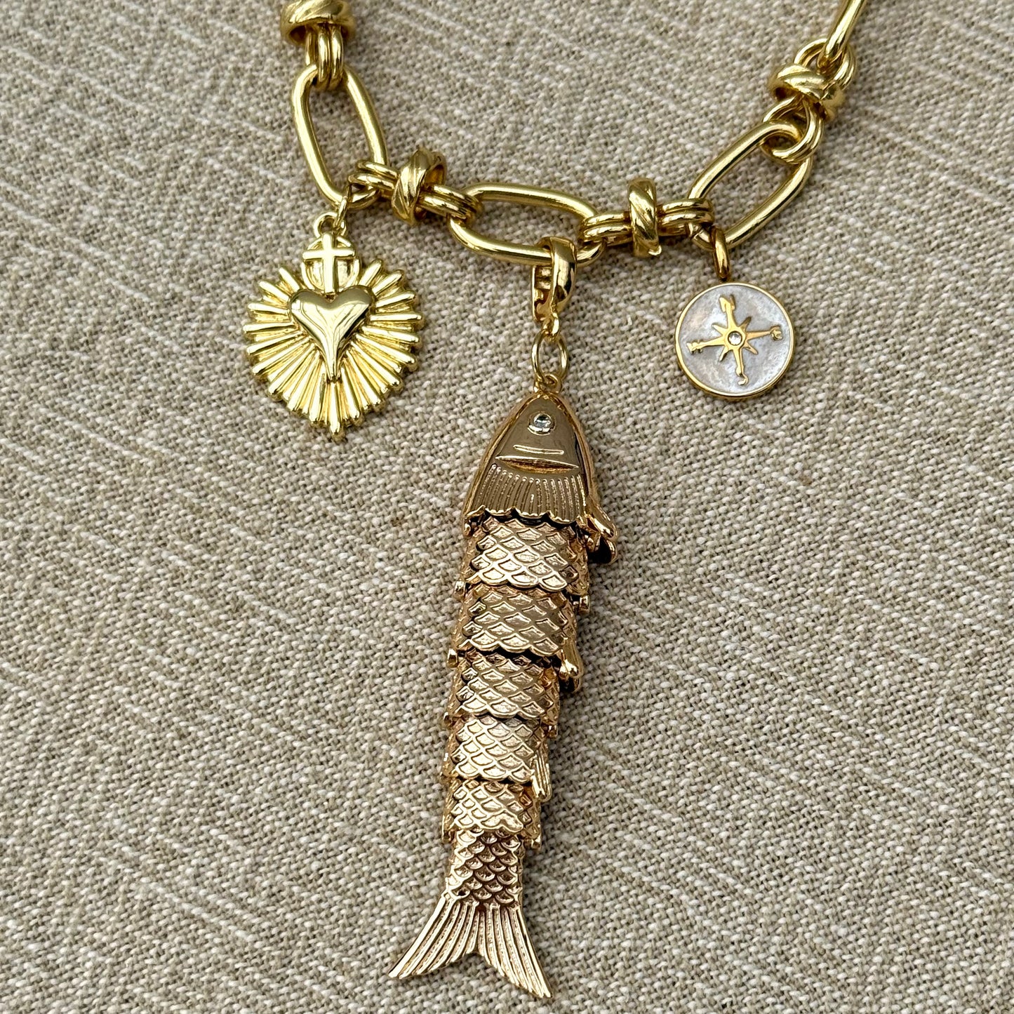 Gold Fish | Heart Charms