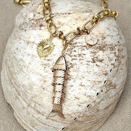 Gold Fish | Heart Charms