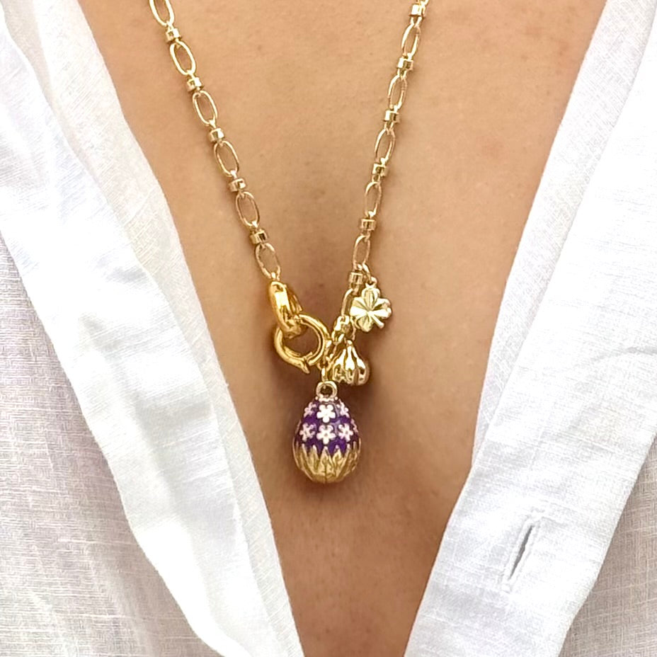 Purple Egg White Flowers | Charms