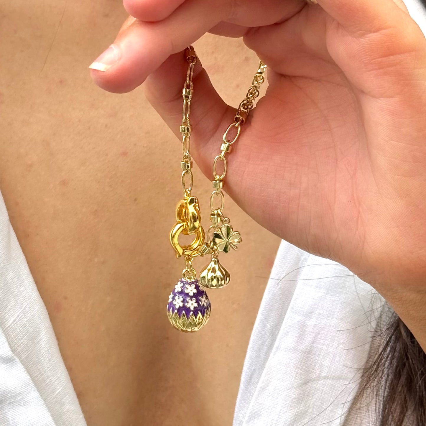 Purple Egg White Flowers | Charms