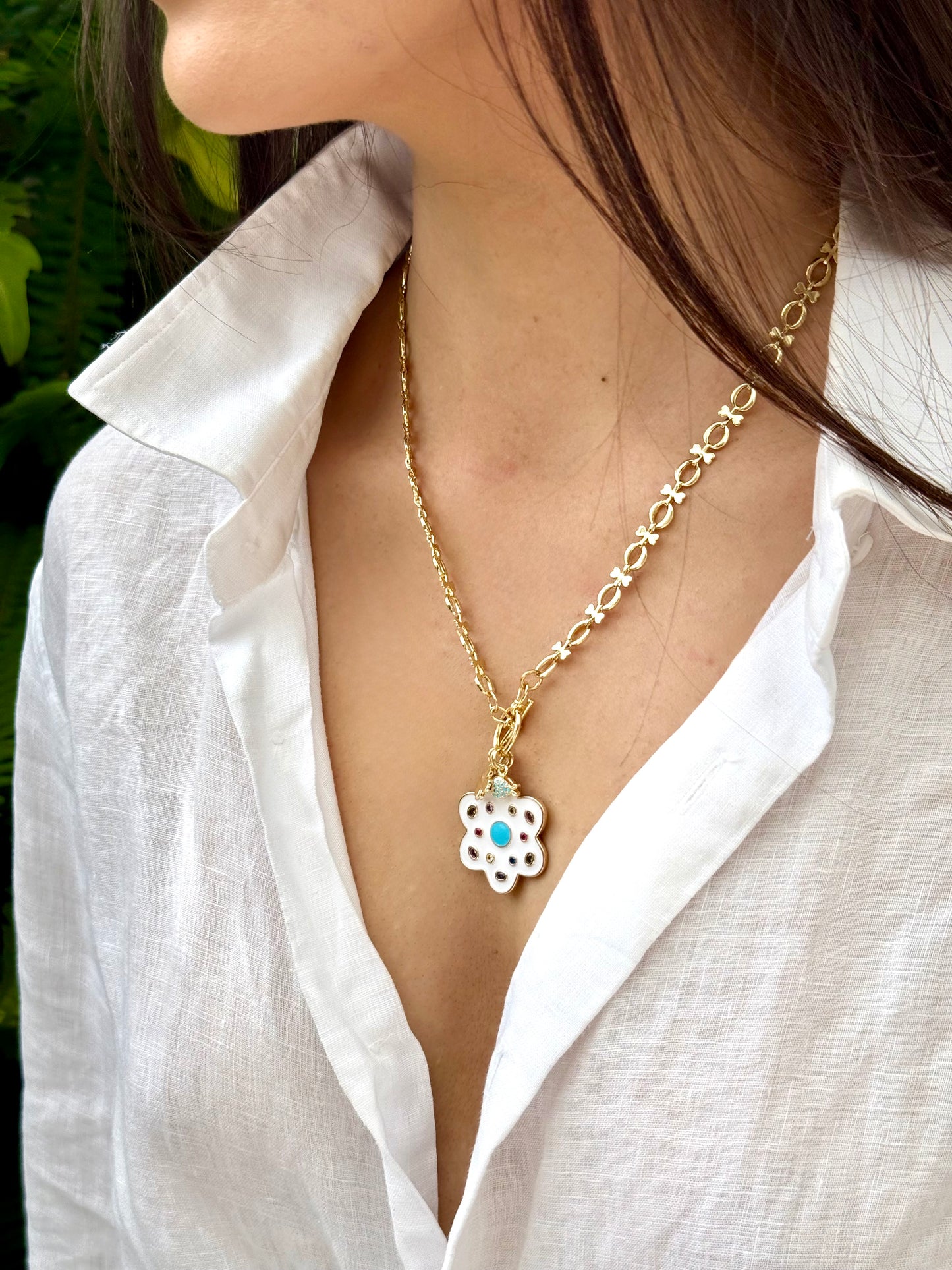 White Flower Pendant | Charms